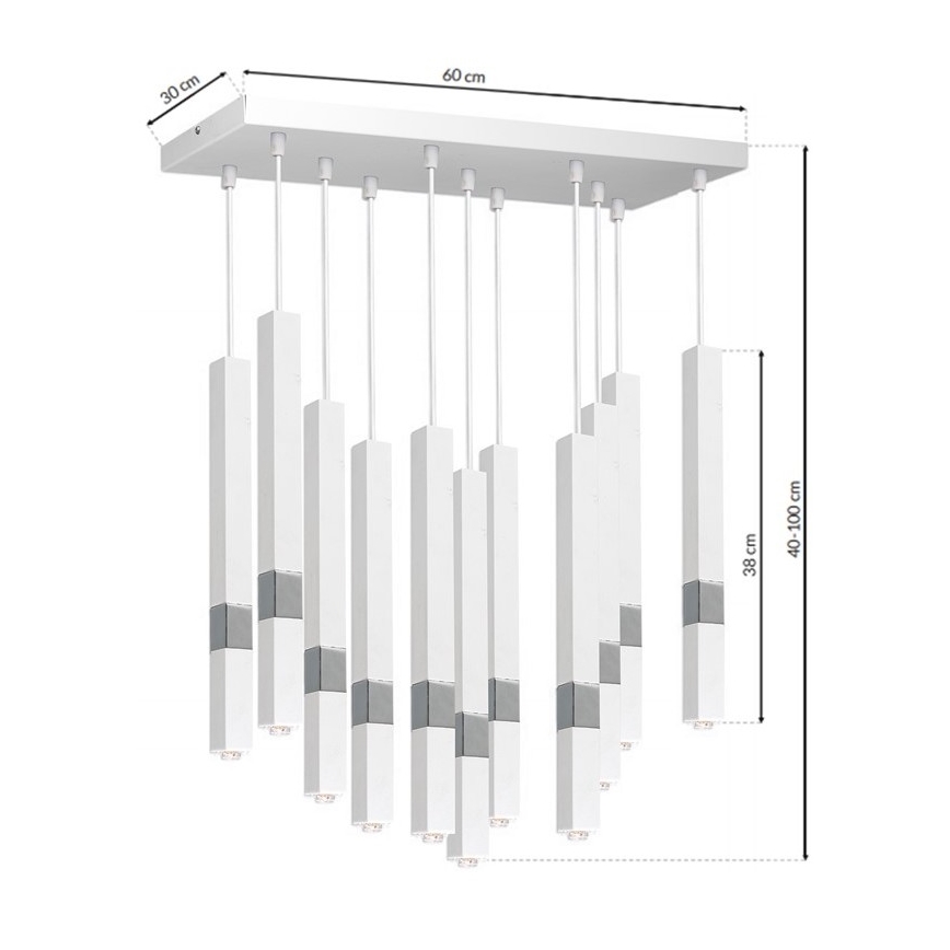 LED Chandelier on a string CASTRO 11xG9/7W/230V