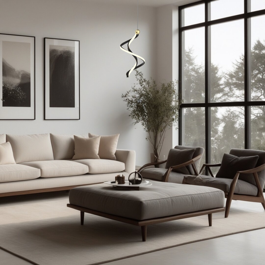 LED Chandelier on a string COLIA LED/19W/230V black/gold