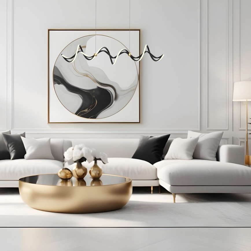 LED Chandelier on a string COLIA LED/55W/230V black/gold