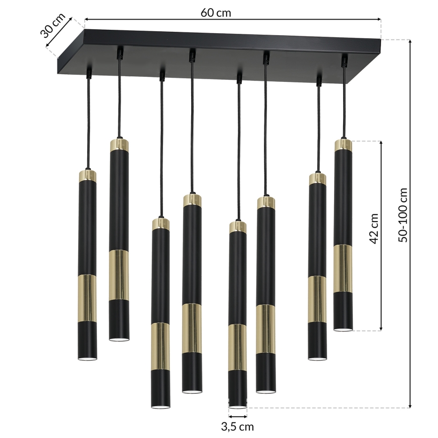 LED Chandelier on a string DALLAS 8xGU10/3W/230V