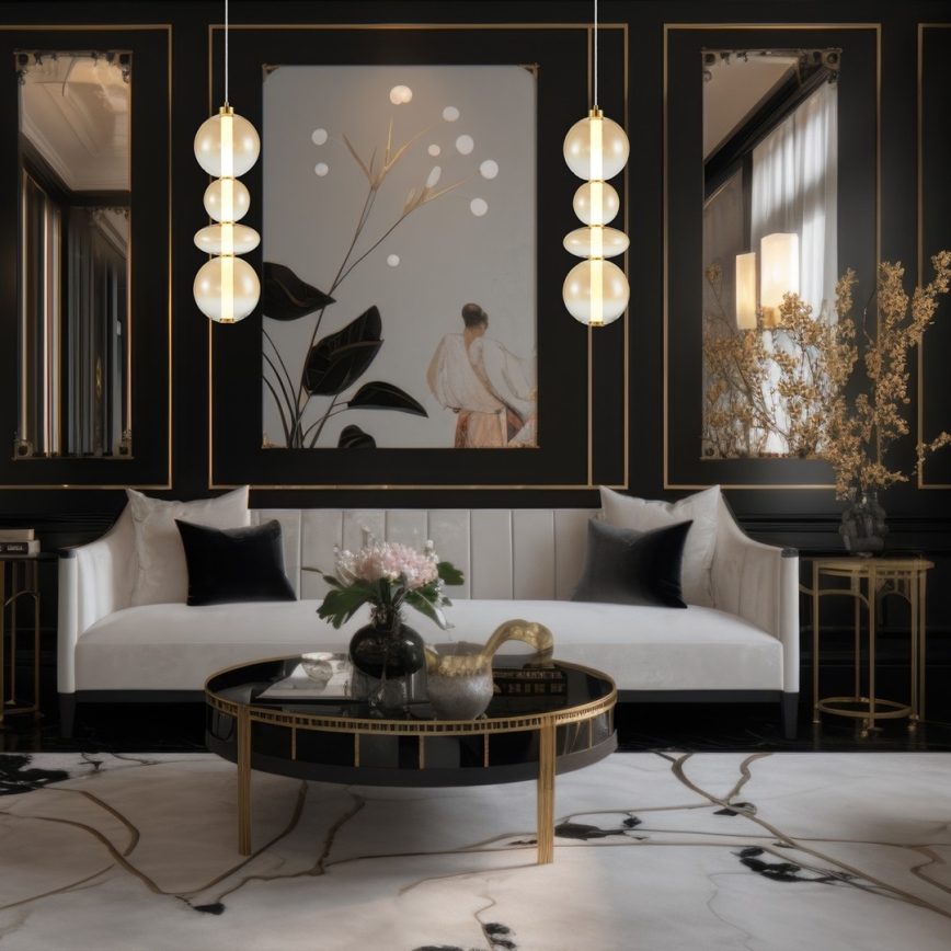LED Chandelier on a string DAPHNE LED/36W/230V gold