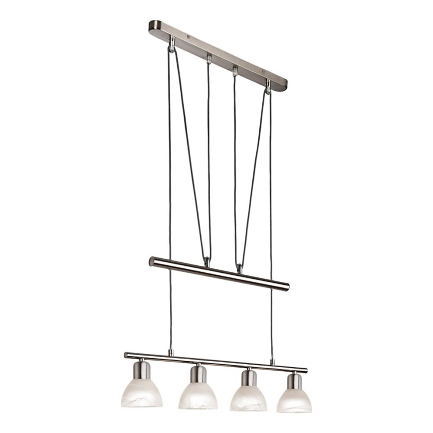 LED Chandelier on a string DAYTONA 4xE14/5W/230V 3000K shiny chrome