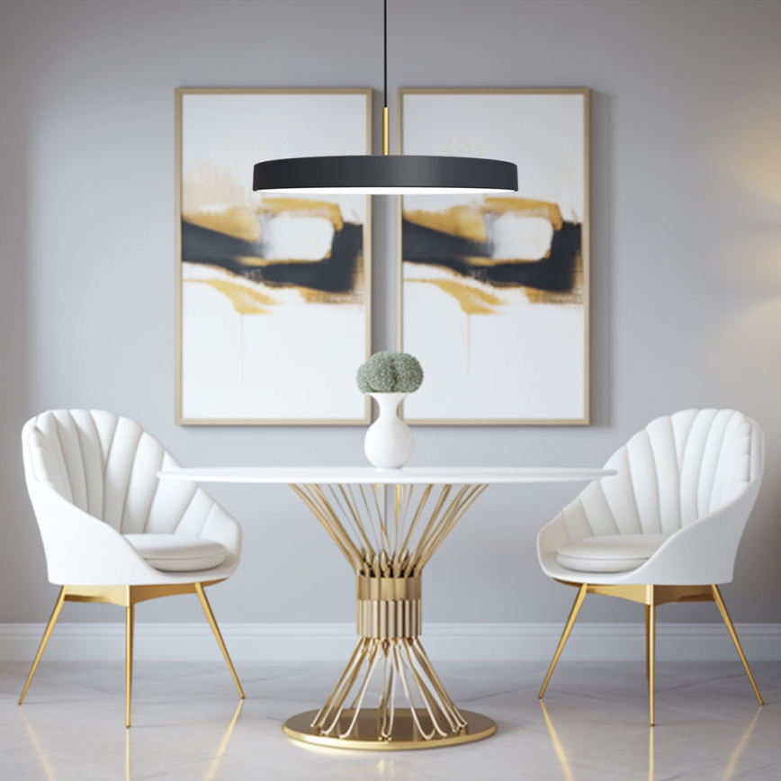 LED Chandelier on a string DISC LED/38W/230V d. 45 cm black