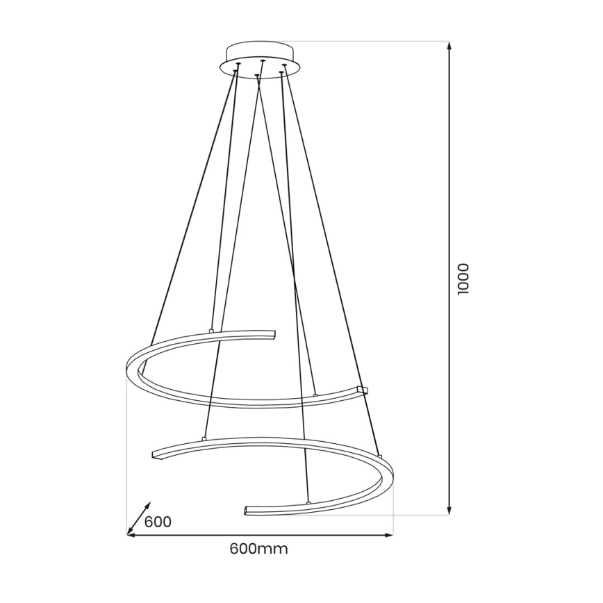 LED Chandelier on a string DOUBLEMOON LED/30W/230V black