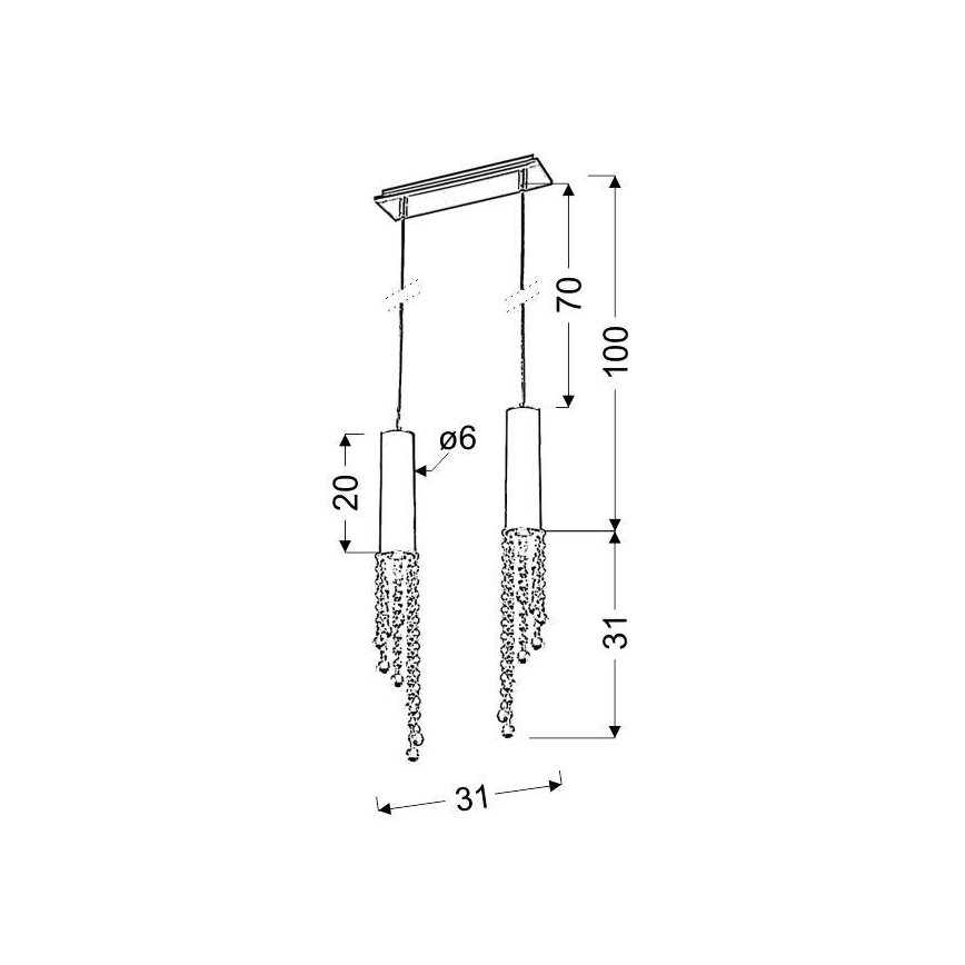 LED Chandelier on a string DUERO 2xLED/3W/230V