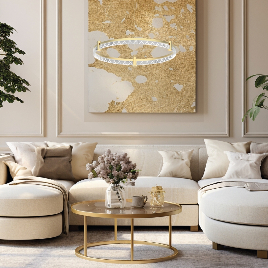 LED Chandelier on a string ELEGANCE LED/36W/230V d. 60 cm gold