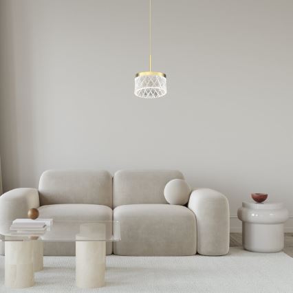 LED Chandelier on a string ELEGANCE LED/9W/230V d. 15 cm gold