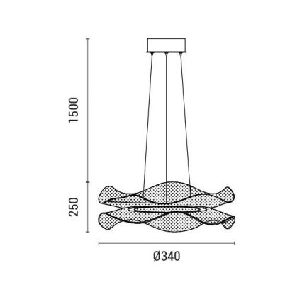 LED Chandelier on a string FIRENZE LED/34W/230V 3000K d. 34 cm