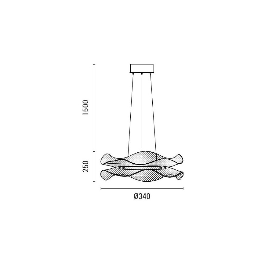 LED Chandelier on a string FIRENZE LED/34W/230V 3000K d. 34 cm