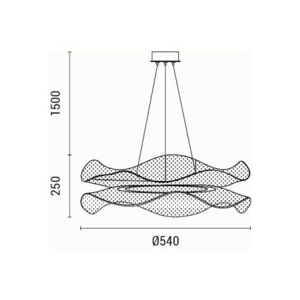 LED Chandelier on a string FIRENZE LED/48W/230V 3000K d. 54 cm