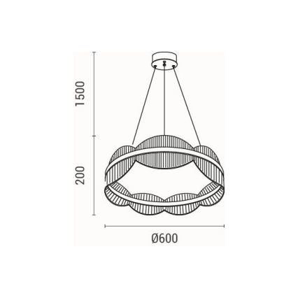 LED Chandelier on a string FIRENZE LED/60W/230V 3000K d. 60 cm