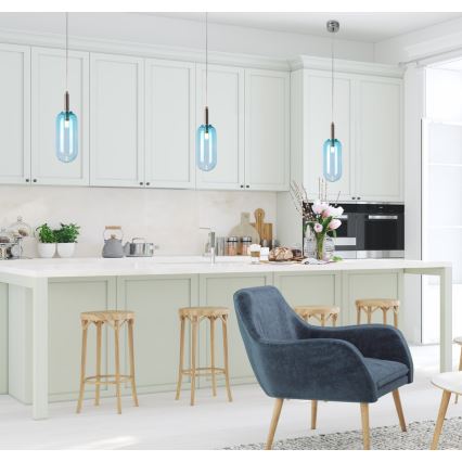 LED Chandelier on a string FIUGGI LED/6W/230V blue