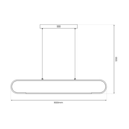 LED Chandelier on a string FRAME LED/42W/230V black