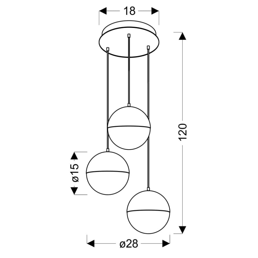 LED Chandelier on a string FURNI 3xLED/5W/230V gold