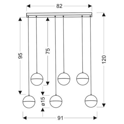 LED Chandelier on a string FURNI 6xLED/5W/230V