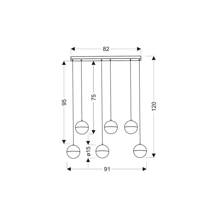 LED Chandelier on a string FURNI 6xLED/5W/230V