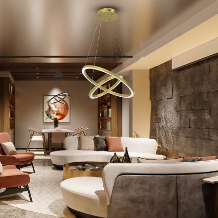 LED Chandelier on a string GALAXIA LED/46W/230V gold