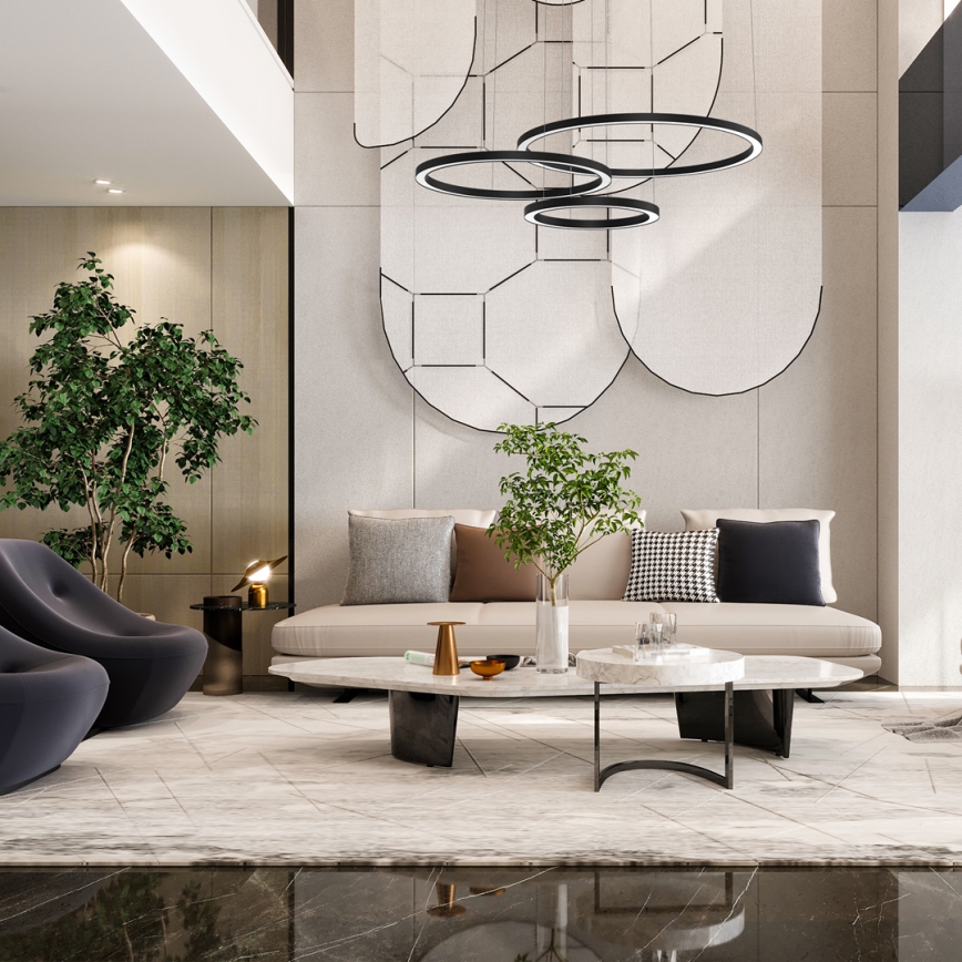 LED Chandelier on a string GALAXIA LED/85W/230V black