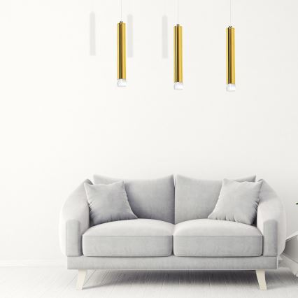 LED Chandelier on a string GOLDIE 3xLED/15W/230V golden
