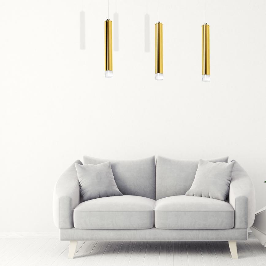 LED Chandelier on a string GOLDIE 3xLED/15W/230V golden