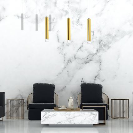 LED Chandelier on a string GOLDIE 3xLED/15W/230V golden