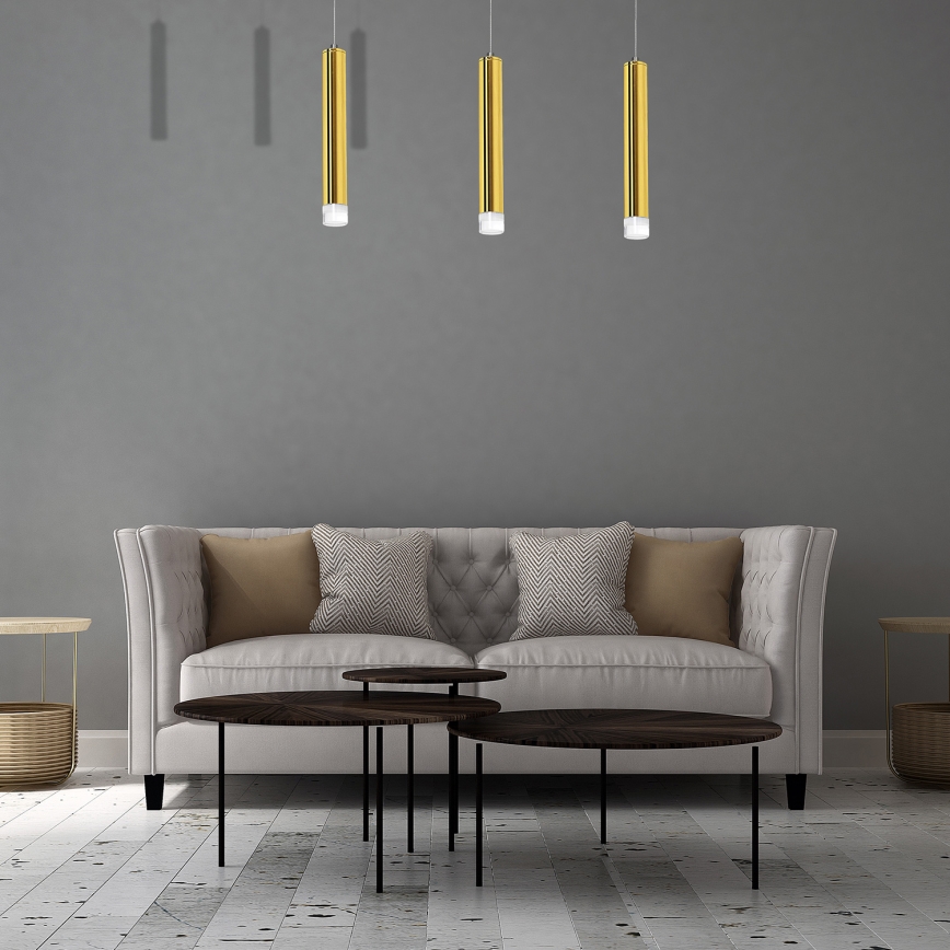 LED Chandelier on a string GOLDIE 3xLED/15W/230V golden