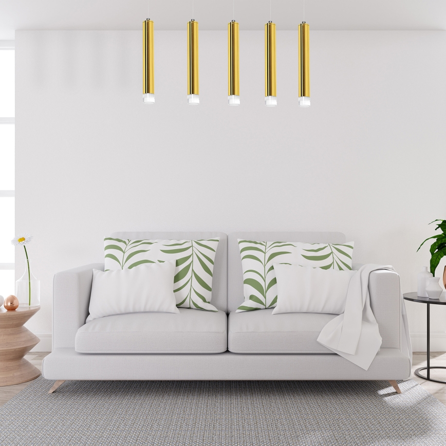 LED Chandelier on a string GOLDIE 5xLED/25W/230V golden