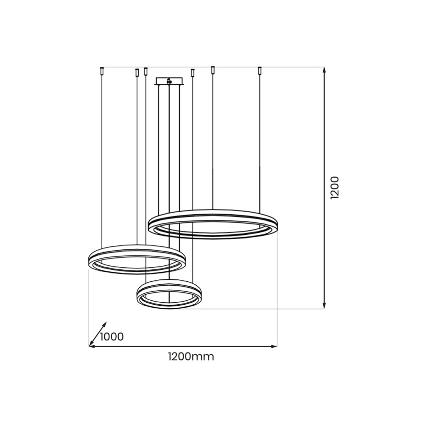 LED Chandelier on a string GRAVITY LED/108W/230V black