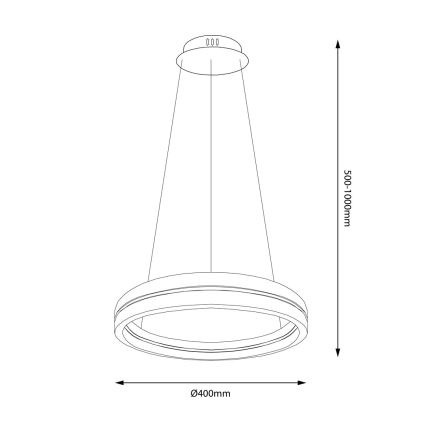 LED Chandelier on a string GRAVITY LED/36W/230V black