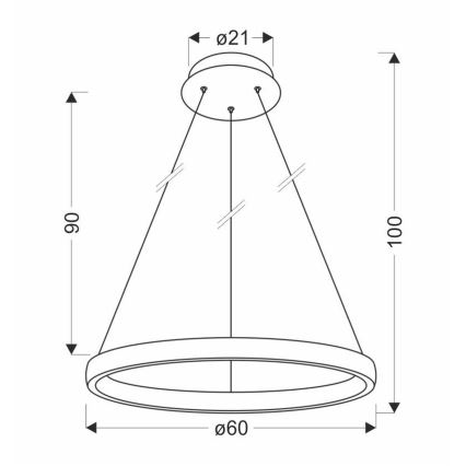 LED Chandelier on a string HASHIM LED/34W/230V d. 60 cm copper