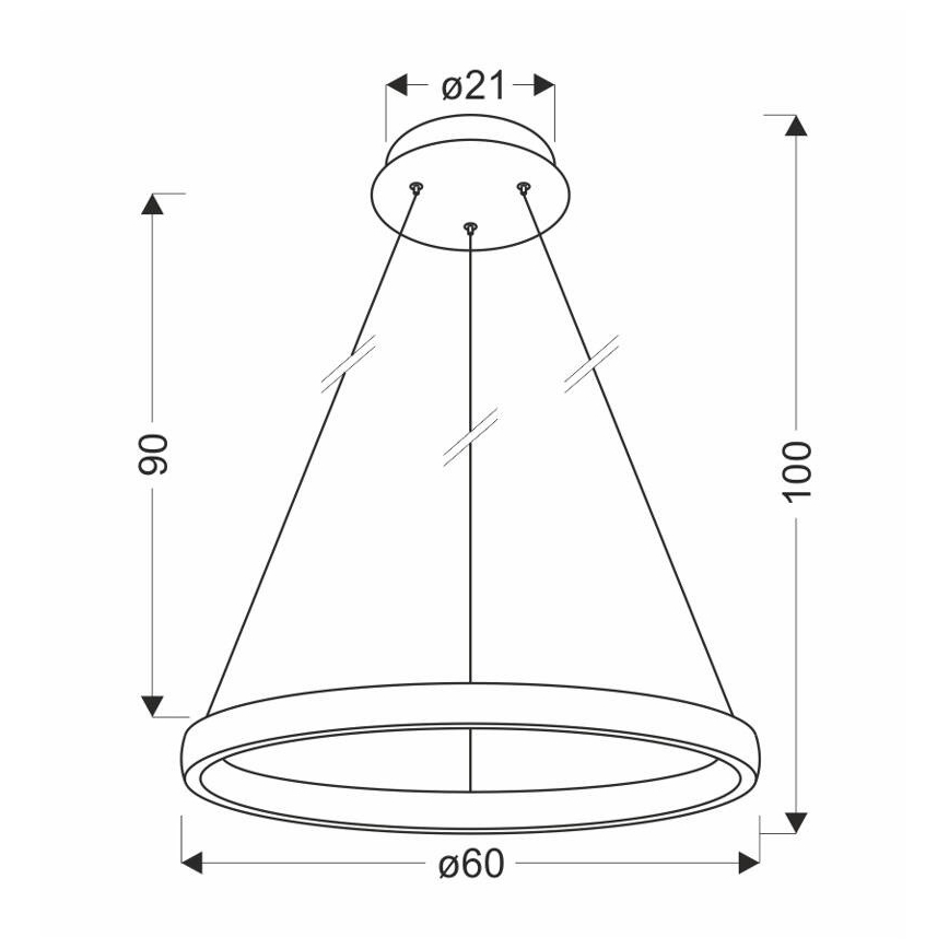 LED Chandelier on a string HASHIM LED/34W/230V d. 60 cm copper