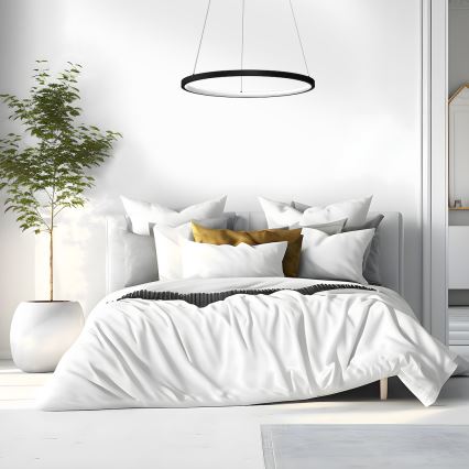 LED Chandelier on a string HOOP LED/27W/230V d. 50 cm 4000K black
