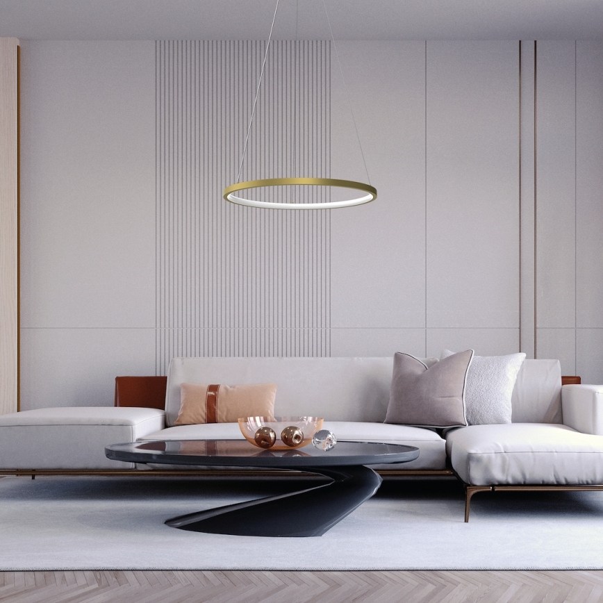 LED Chandelier on a string HOOP LED/27W/230V d. 50 cm 4000K gold