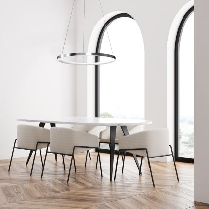 LED Chandelier on a string HOOP LED/27W/230V d. 50 cm 4000K shiny chrome