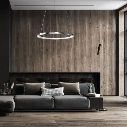 LED Chandelier on a string HOOP LED/27W/230V d. 50 cm 4000K shiny chrome