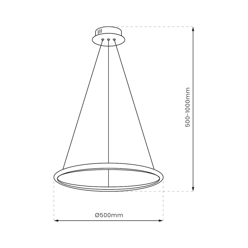 LED Chandelier on a string HOOP LED/27W/230V d. 50 cm 4000K shiny chrome