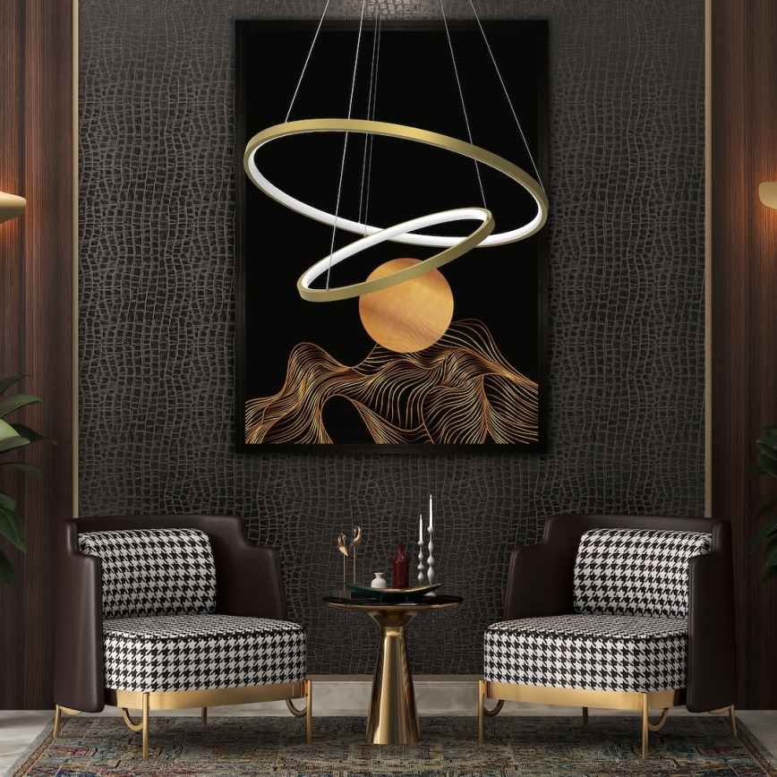 LED Chandelier on a string HOOP LED/51W/230V d. 60 cm 4000K gold