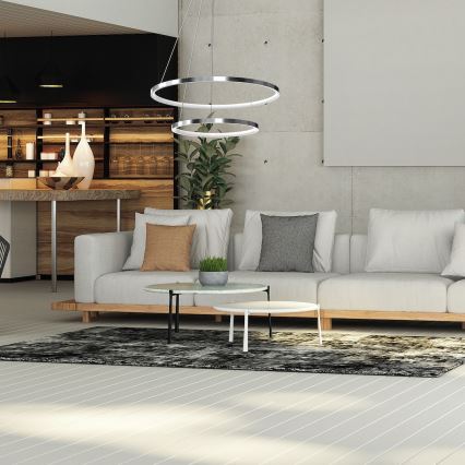 LED Chandelier on a string HOOP LED/51W/230V d. 60 cm 4000K shiny chrome