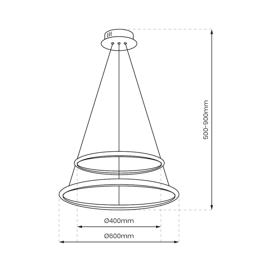 LED Chandelier on a string HOOP LED/51W/230V d. 60 cm 4000K shiny chrome