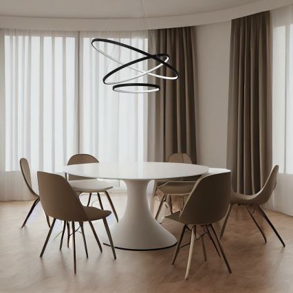 LED Chandelier on a string HOOP LED/93W/230V d. 60 cm 4000K black