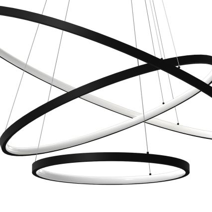 LED Chandelier on a string HOOP LED/93W/230V d. 60 cm 4000K black