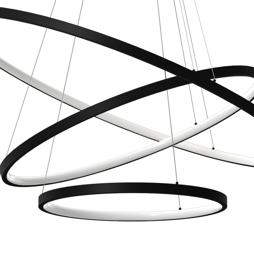 LED Chandelier on a string HOOP LED/93W/230V d. 60 cm 4000K black