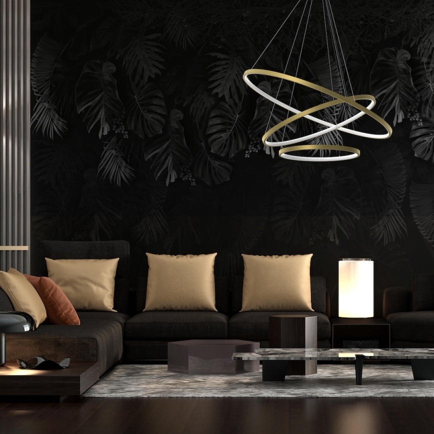 LED Chandelier on a string HOOP LED/93W/230V d. 80 cm 4000K gold