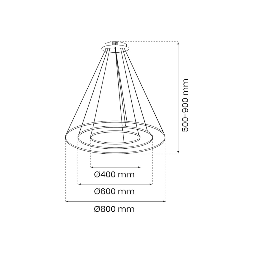 LED Chandelier on a string HOOP LED/93W/230V d. 80 cm 4000K gold