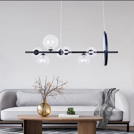 LED Chandelier on a string HYBRID LED/15W/230V + 7xG9/6W 4000K black