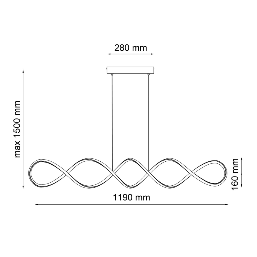 LED Chandelier on a string INFINITO LED/43W/230V black