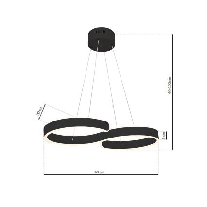 LED Chandelier on a string INFINITY LED/50W/230V