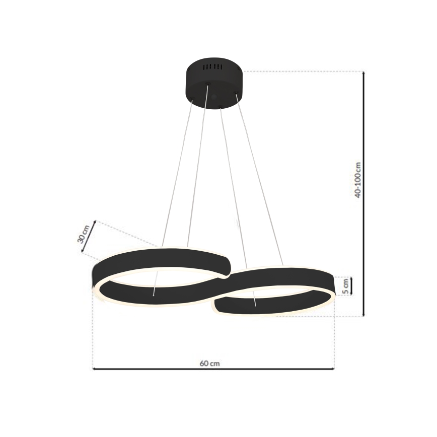 LED Chandelier on a string INFINITY LED/50W/230V