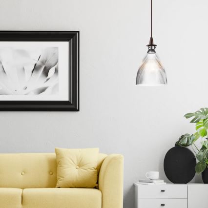 LED Chandelier on a string JODI 1xE27/60W/230V bronze