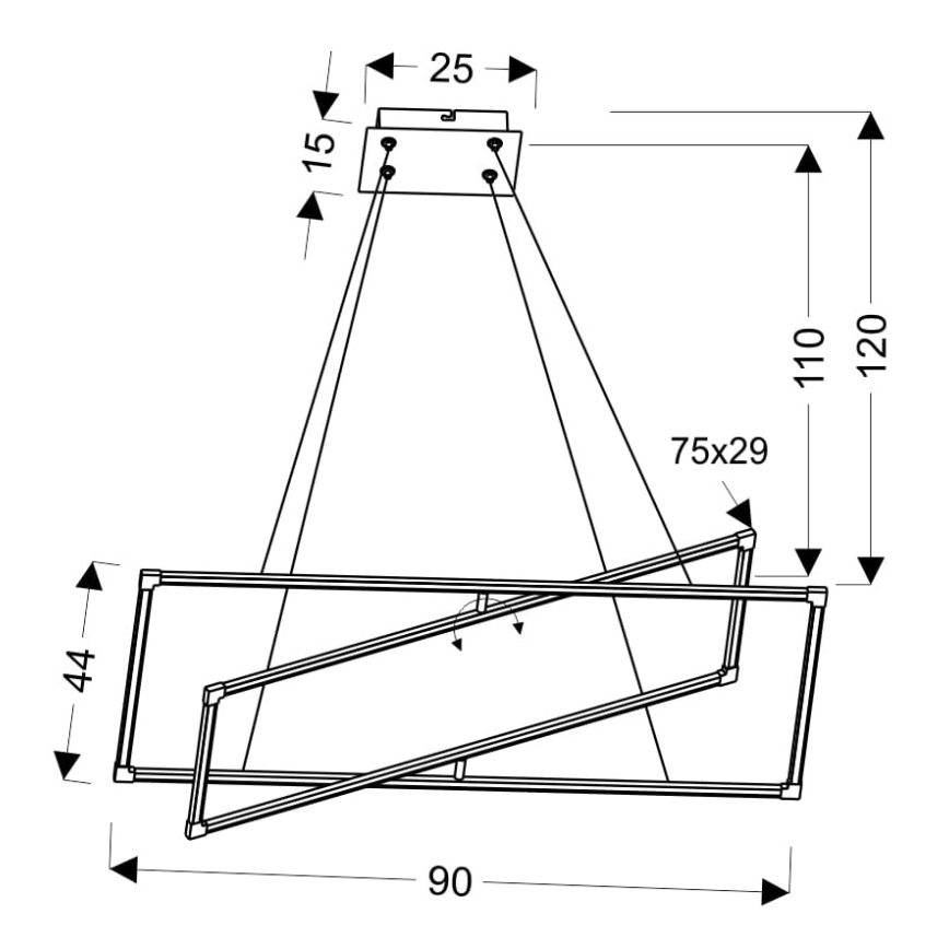 LED Chandelier on a string KSEROS LED/45W/230V